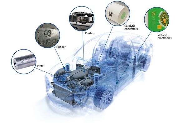 The marking makes components identifiable and traceable.